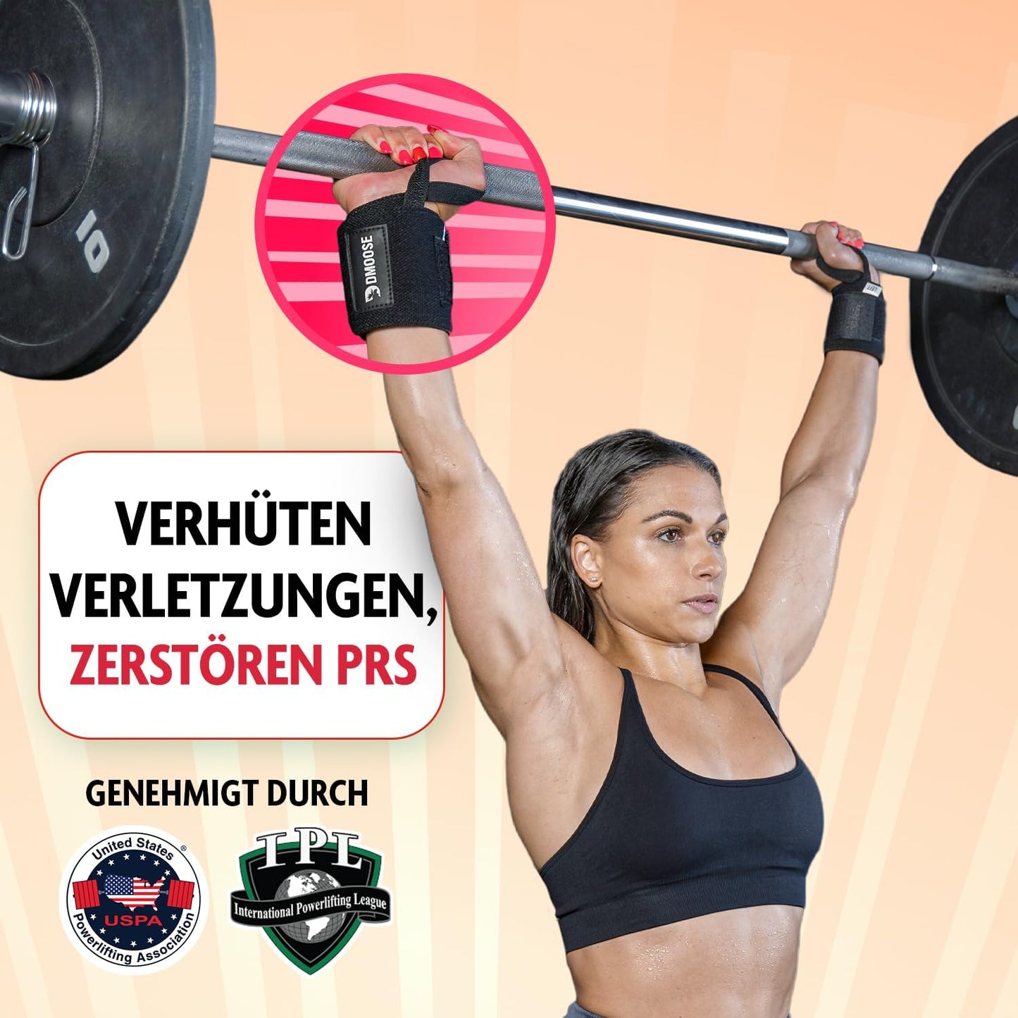 Wrist Wraps, Avoid Injury and Maximize Grip with Thumb Loop, 18" or 12" Gym Straps Pair, Wrist Straps for Weightlifting, Powerlifting, Bench Press, Bodybuilding, Deadlift Straps for Men & Women